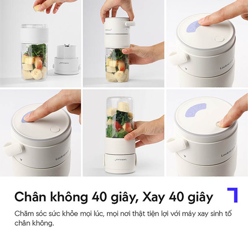 Máy xay sinh tố cầm tay LocknLock dung tích 475ml - Màu ngà - EJJ346IVY, , large image number null